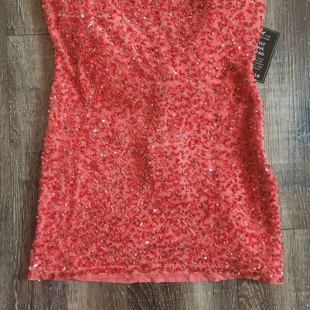Retrofete Esme Dress in Calypso Coral Sequin Beaded Medium NWT Sleeveless - Picture 5 of 12